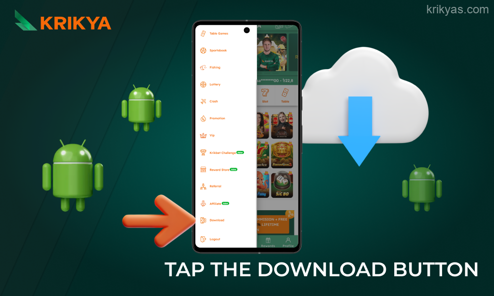 To start downloading the Krikya APK file, you need to click on the download button