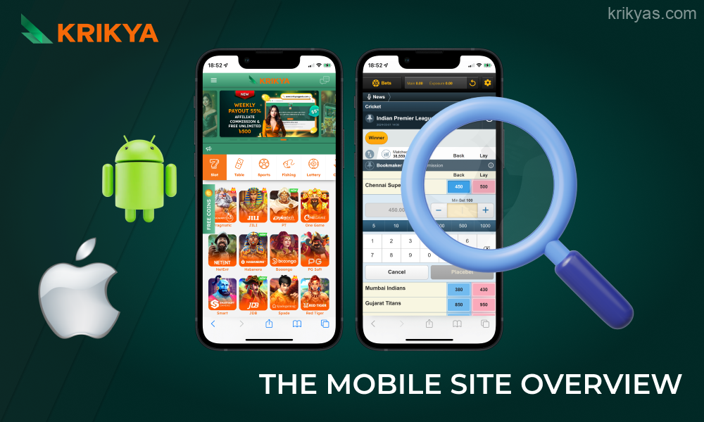 Users from Bangladesh can use the mobile version of the Krikya website for gambling and sports betting